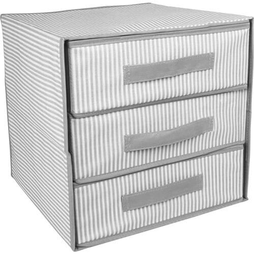 Pink Ant 3 Compartment Drawers Organizer 32x32x32 cm Gray