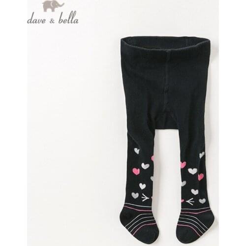 DB12035 dave bella autumn baby girls pants children full length kids printed knitted pants leggings infant toddler trousers