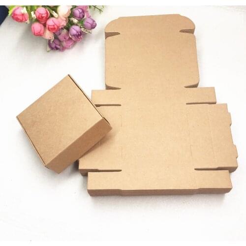 Blank Multiple Sizes Rectangle Paper Box Kraft Paper For Candy Soap Cake Accessories Package Boxes Cases Brown 20Pcs/Lot