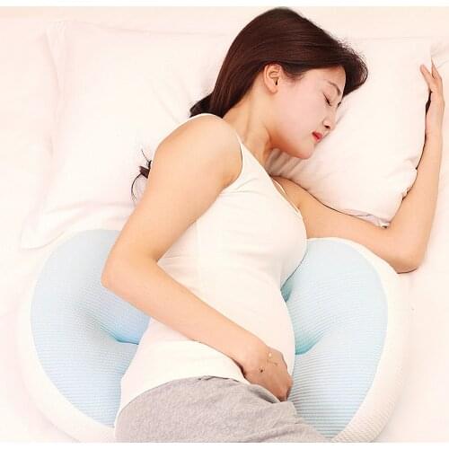 Adjustable Women Pregnant Pillow Side Sleeper Protect Waist Sleep Pillow Support U Shape Pregnancy Waist Pillow Bamboo Fiber