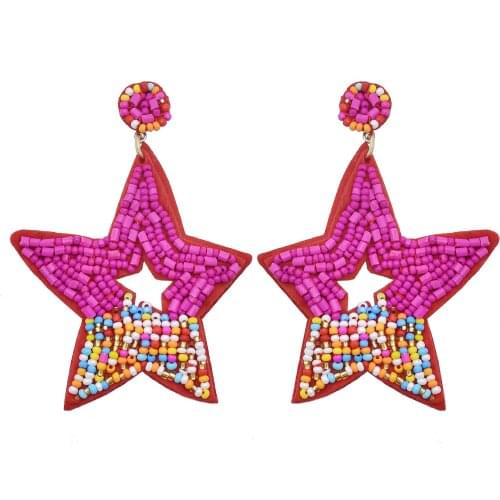 Handmade Resin Beads Drop Dangle Earrings for Women Bohemian Funny Star Shape Statement Earring Summer Holiday Party Jewelry