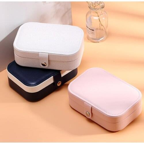 Storage Makeup Double-layer Jewelry Storage Box Earrings Ring Flannel Jewelry Box Casket For Jewelry Organizer For Cosmetics