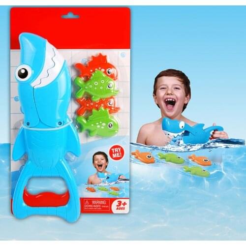 Shark Grabber Bath Toy for Boys Girls Catch Game with 4 Fishes Bathtub Fishing Water Interactive Toys Y4UD