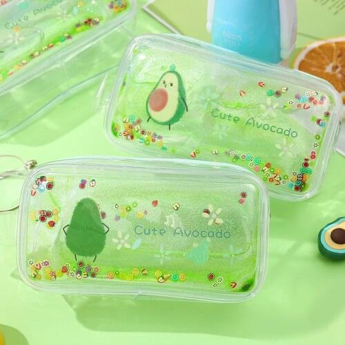 Kawaii Pencil Case Avocado Transparent Gift Estuches School Pencil Box For Girl Pencilcase Pencil Bag School Supplies Stationery