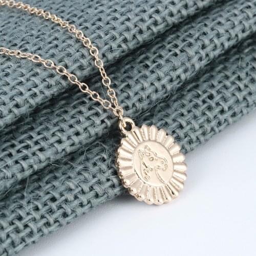 Cxwind Statement Necklace Horse Show Ribbon Pendants Necklaces Women Animal Horse Lover Gifts Goemtric Chain Jewelry Collares