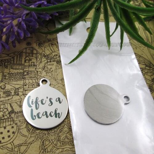 20pcs--"Lifes a Beach"stainless steel charms 5 styles for choosing DIY Charms for necklace bracelets