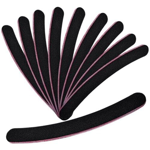10pcs Professional Nail Files Buffer Buffing Slim Crescent Grit Sandpaper For Nail Beauty