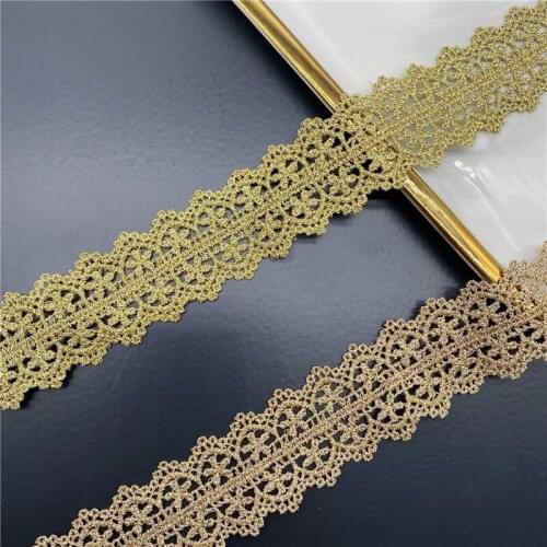 20Yard Golden Lace Bilateral Barcode Childrens Ornaments DIY Gold Trims Accessories Width 4cm