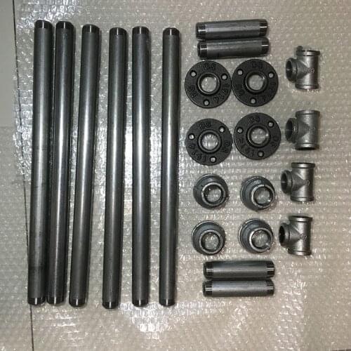 1 Set Industry 3/4" Pipes Table Leg Retro Furniture Leg Assemble Cabinet Holder Pipe Shelf Kits 22pcs Furniture Accessory