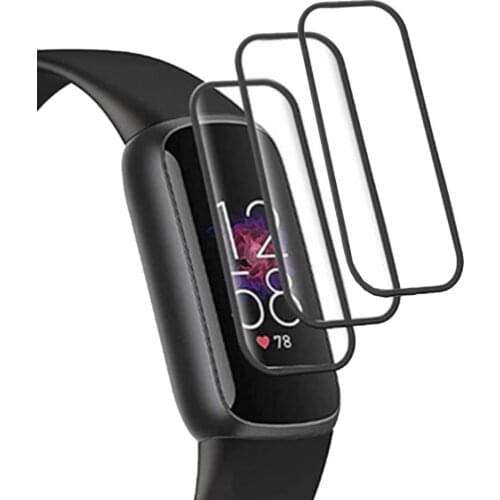 3pcs 3D Curved Full Coverage Screen Protector ForFitbit Luxe Anti-fingerprint Ultra-thin Full Coverage Scratch-Resistant