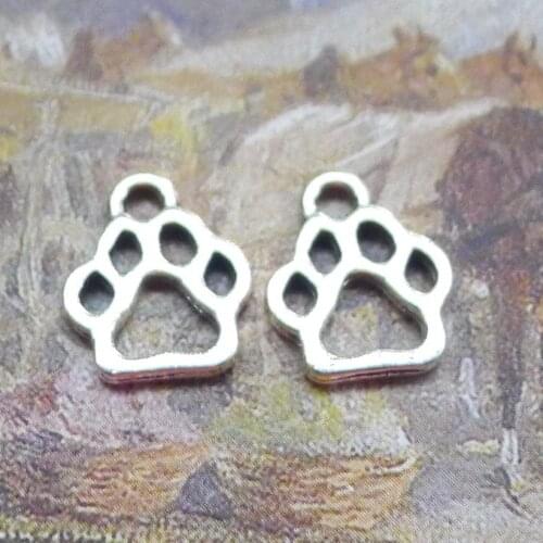 Newest 30 Pieces 11*13mm Mixed Alloy Antique Silver Color Cute Dog Print Charms Pendant Accessory For DIY Jewelry Making