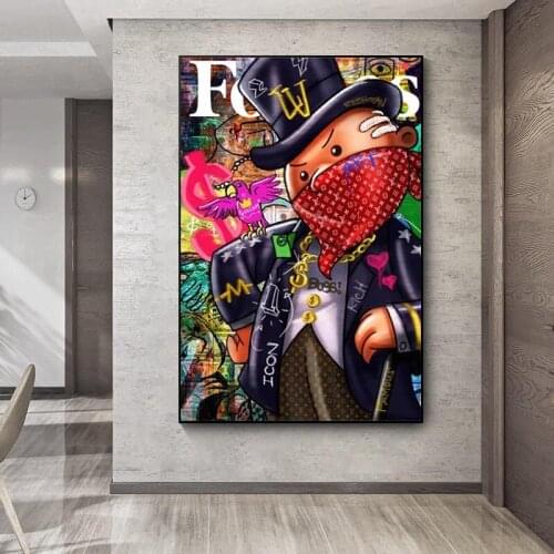 5D diy diamond painting masked monopoly time is money wall art cross stitch kit graffiti art mosaic home decoration art gift