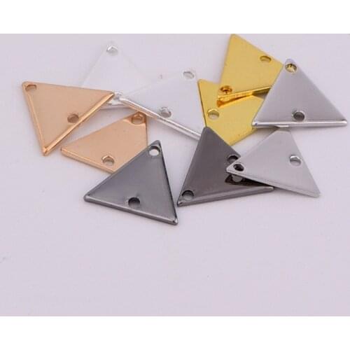7mm geometric double hole glossy triangle earring pendant minimalist diy copper jewelry pendant connection accessories
