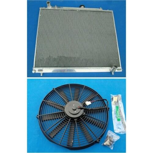 Aluminum Radiator + Fan 2000-2006 For MITSUBISHI PAJERO/MONTERO/SHOGUN III V60,V70 3.2 DID V68W,V78W MT 2001 2002 2003 2004 2005