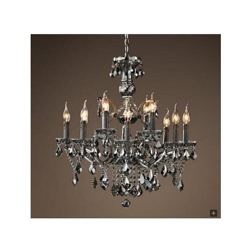 American wrought iron crystal lamp retro restaurant living room personality project Crystal chandelier creative villa garden cha