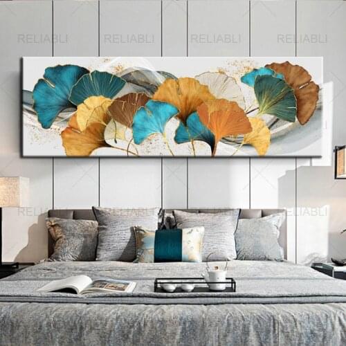 Rich Tree Ginkgo Biloba Leaves Golden Poster Modern Canvas Painting Big Size HD Prints Wall Picture for Living Room Decoration