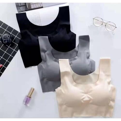 Seamless fitness candy women underwear cooling gathers shock-proof thin pad push up bra female intimate lingerie wfws04