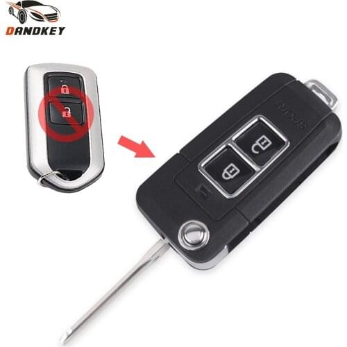 Dandkey For Toyota Camry Prado Highlander Yaris Vios 2 Buttons Flip Folding Modification Brand Remote Key Shell Case key shell