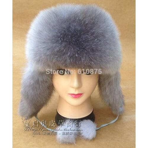 Children Autumn Winter Plus Size Thicken Fox Fur Bombers Hats Caps Boys Girls Warm Ear Protection Mink Fur Hats Caps