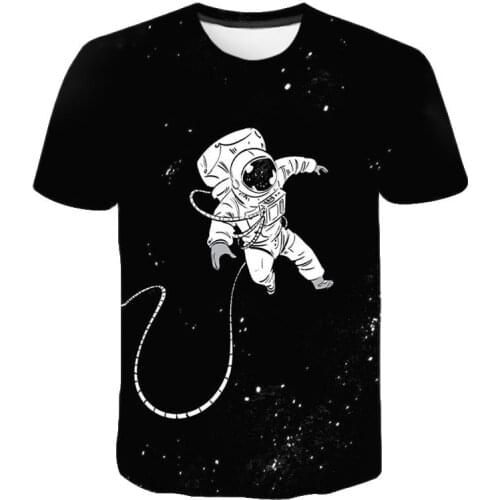 3D Printed Astronaut T shirt Men Women Children Summer Short Sleeve Galaxy Space T-shirt Casual Moon Tee Cool Boy Girl Kids Tops