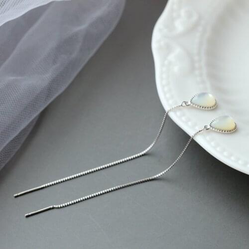 Classic Hot Sale 925 Sterling Silver Stylish little Water Drop Earrings Inlay With Natural White Pearl Shell 925 Silver Eardrop