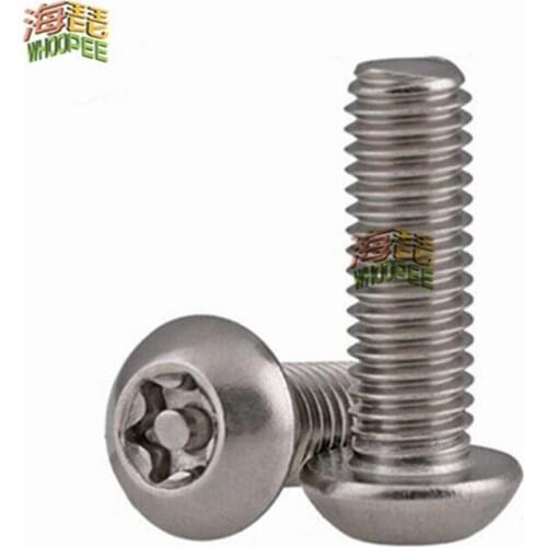 M2 M2.5 M3 M4 M5 M6 M8 A2-70 304 stainless steel Six Lobe Torx Button Round Head with Pin Tamper Proof Security Screw Bolt