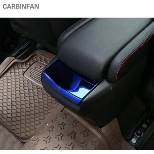 For Honda Civic 10th 2016 2017 sedan stainless steel armrest rear trim cover Interior sticker car styling carbon fiber sticker