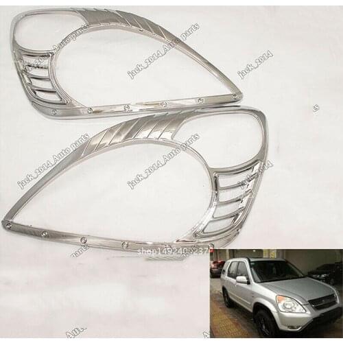 ABS Chrome Front Headlight Covers Trims 2pcs For Honda CR-V SUV 2002 2003 2004