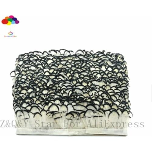 Natural 5CM Pheasant white head feather made of 1-10 meters cloth edge DIY decoration craft jewelry clothing accessories