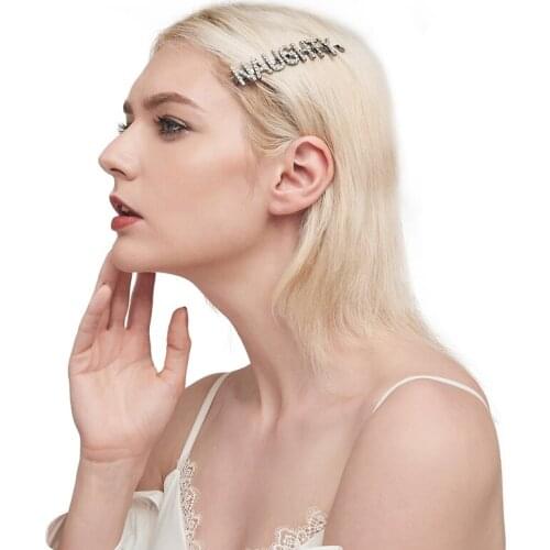 "Naughty" Word Hair Clips Crystal Letters Bobby Pins,Hairslide Hot Fashion Hair Accessories Original Hair Jewelry Wholesale