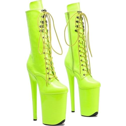 Leecabe Patent upper Sexy boots 23CM/9inches High Heels Platform Pole Dance shoes