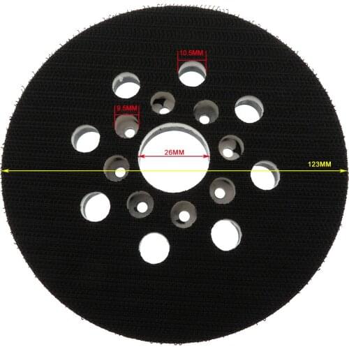 1pc 5“ Sander Backing Pad Replacement For GEX125-1AE Sanding Machine 123mm 8 Holes M4 Pad