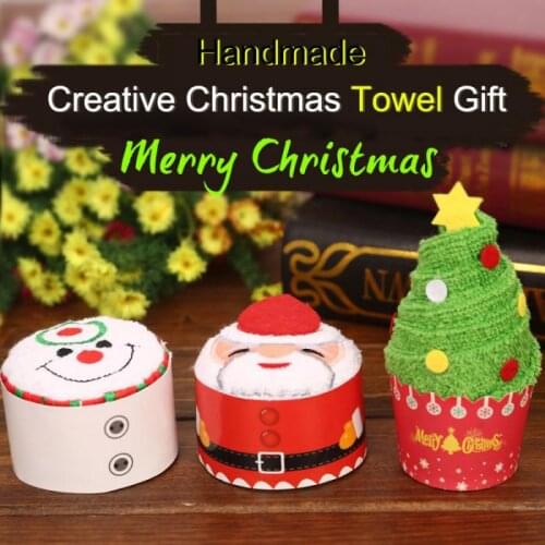 Celebration Cake Modelling Cotton Towel Santa Snowman Towel Christmas Party Gifts FBE3