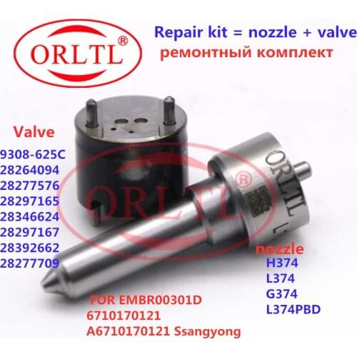 NOZZLE L374PBD H374 INJECTOR VALVE 9308-625C REPAIR KITS ( 7135-583 ) for DELPHI EMBR00301D