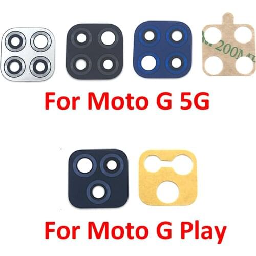 50Pcs/Lot, Rear Back Camera Glass Lens For Motorola Moto G9 play plus With Sticker Adhesive