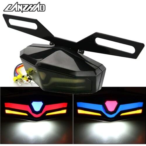 Universal Motorcycle LED Tail Light Running + Brake + Turn Signal Indicators Rear Warning Lamp for Honda Kawasaki Yamaha KTM BMW