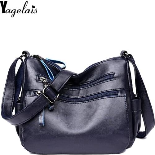 Women Pu Leather Handbag Crossbody Messenger Bags Ladies Shoulder Bag Female Design Zipper Large Capacity Casual Totes