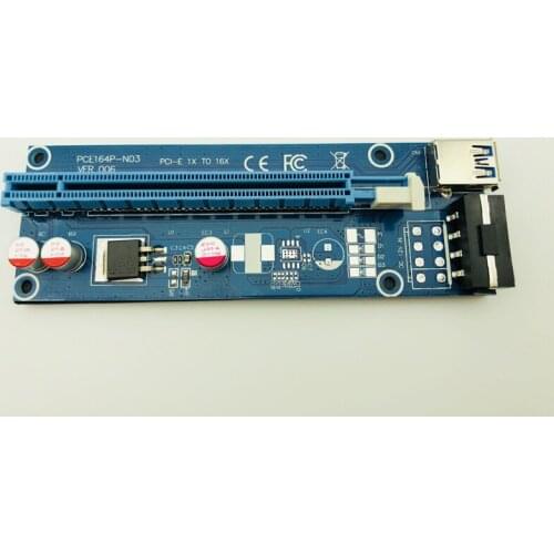 100pcs New Riser 006 VER006 PCI Express Card 1x to 16x PCI-E Extender USB3.0 Cable SATA 15pin to 4pin Power for BTC Miner Mining
