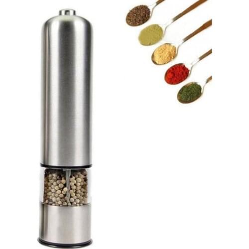 2 Pcs Stainless Steel Electric Salt And Pepper Mill Set Automatic Herb Spice Grinder Adjustable Coarseness Gifts Kitchen Gadget