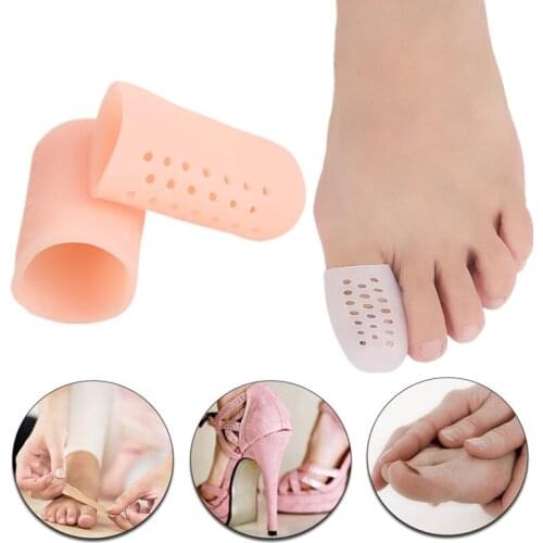 2Pcs Silicone Gel Toe Separators Stretchers Toe Tube Corns Blisters Protector Gel Bunion Toe Finger Protection Foot Care Tool