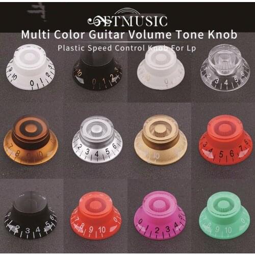 2Pcs Multi Color LP Electric Guitar Volume Tone Knob Top Hat Straight Guitar Speed Control Knob Plastic