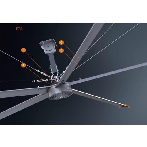 24/16 feet large ceiling fan for factory cattle farm big fans huge exhaust fan