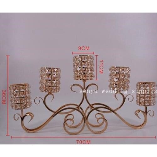 30 days sent )Wholesale New Design and High Quality 5 Light Crystal Candleholder Wedding senyu0589