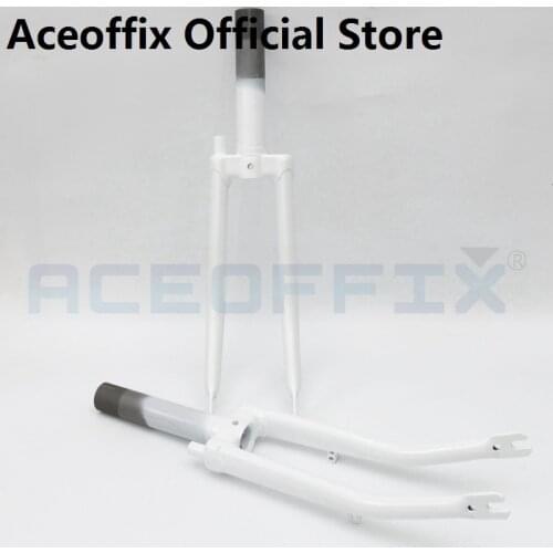 ACEOFFIX For BromptonBike Gloosy/Matte White Folding Bike Front Fork 74mm Open Width Chrome Molybdenum Steel 580g