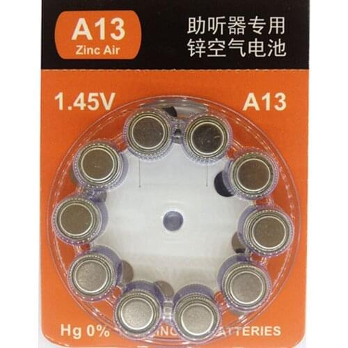 10pcs/lot Hearing Aid Batteries 13 A13 good quality