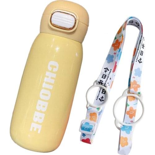 400ML Water Bottle Safety Lock Direct Drinking Stainless Steel Children Outdoor Sport Camping Vacuum Bottle Kitchen Thermoses