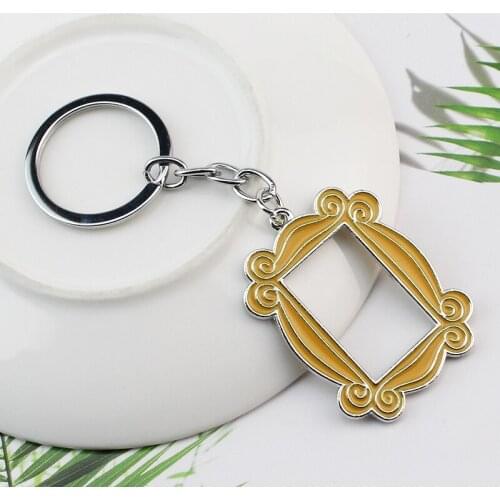 Friends TV Show Keychain Central Perk Coffee Time Photo Frame Pendant Key Chain For Best Friend Car Keyring Llavero Jewelry Gift