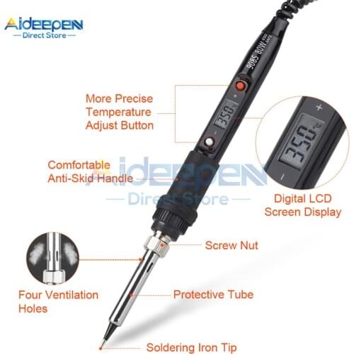 110V 220V 80W LCD Electric Soldering iron 908S Adjustable Temperature Solder iron With Soldering Iron Tips US/EU Plug