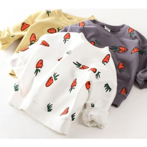 Baby Girls T Shirts Carrot Long Sleeve Sweatshirts Children Outerwear Coat Kids Jumpers Boys Clothes 2017 Autumn Girl Tops