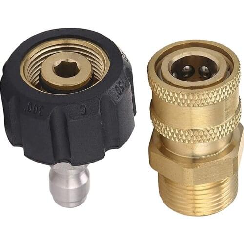 Hot Pressure Washer Adapter Set M22 To 1/4 Inch Quick Connect Kit, M22 14Mm To 1/4 Inch Quick Connect Kit